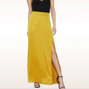 Nwt BCBGMaxazria Satin Polkadot Maxi Skirt